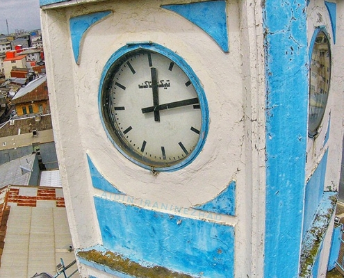 clock-tower-Anzali- ساعت نصب شده بر روی مناره انزلی
