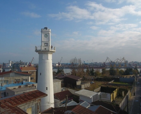 menareh-anzali-iran برج ساعت یا مناره انزلی از نمای بالا