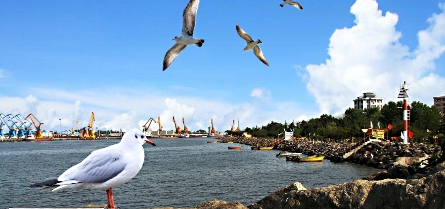 Bandar e Anzali Iran breakwater