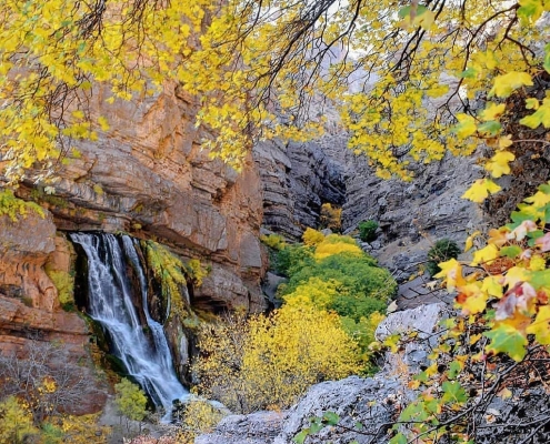 Ab Sefid Waterfall آبشار آب سفید الیگودرز در پاییز