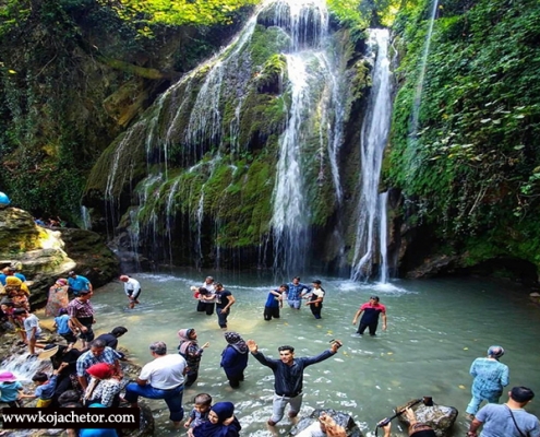 kaboodwall waterfall 1 شنا و آبتنی در آبشار کبودوال علی آباد کتول