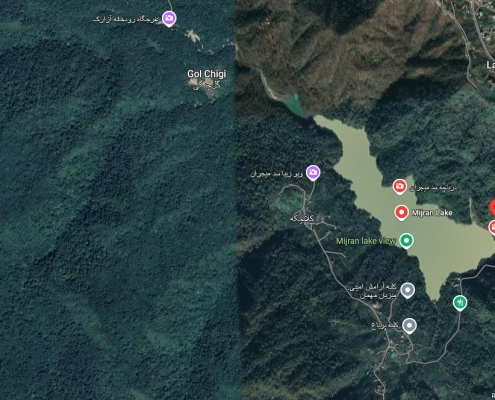 mijran lake 6 نقشه هوایی دریاچه سد میجران رامسر