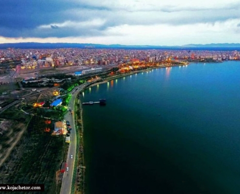 نمای کلی از دریاچه شورابیل اردبیل