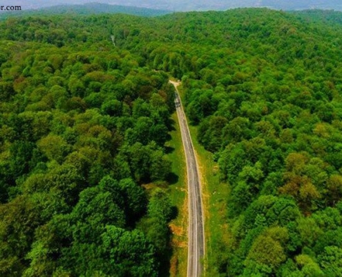 جاده رشته رود گیلان رودبار از نمای بالا