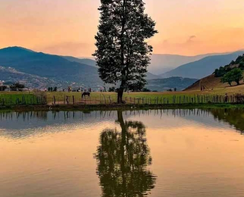 غروب روستای استخرگاه گیلان