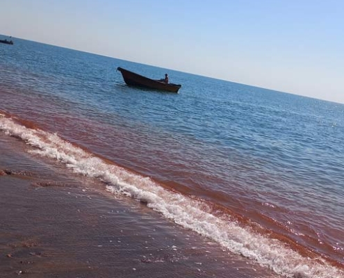 ساحل سرخ هرمز در جزیره هرمز جنوب ایران