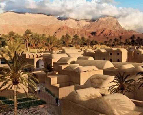 esfahak-tabas--(2) نمای خشتی و گلی از روستای اصفهک