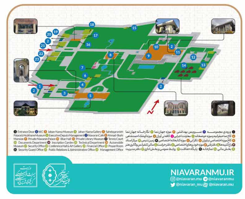 کاخ نیاوران 3 نقشه راهنمای بازدید از کاخ نیاوران