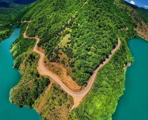 عکس سد سلیمان تنگه ساری از بالا